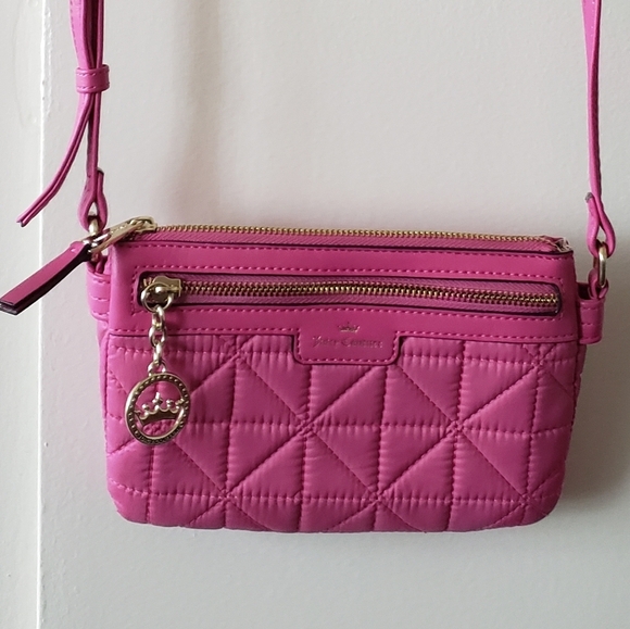Juicy Couture Crown Quilted Flamingo Pink Clutch Shoulder Crossbody Bag - NWOT - Picture 11 of 11
